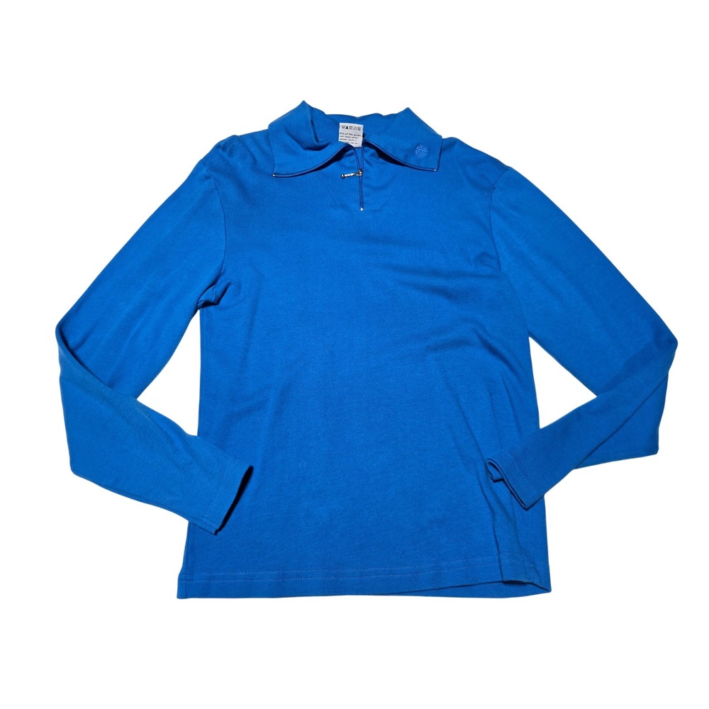 Vintage SHAMP‎ Blue Long Sleeve Polo Shirt Men's Small German